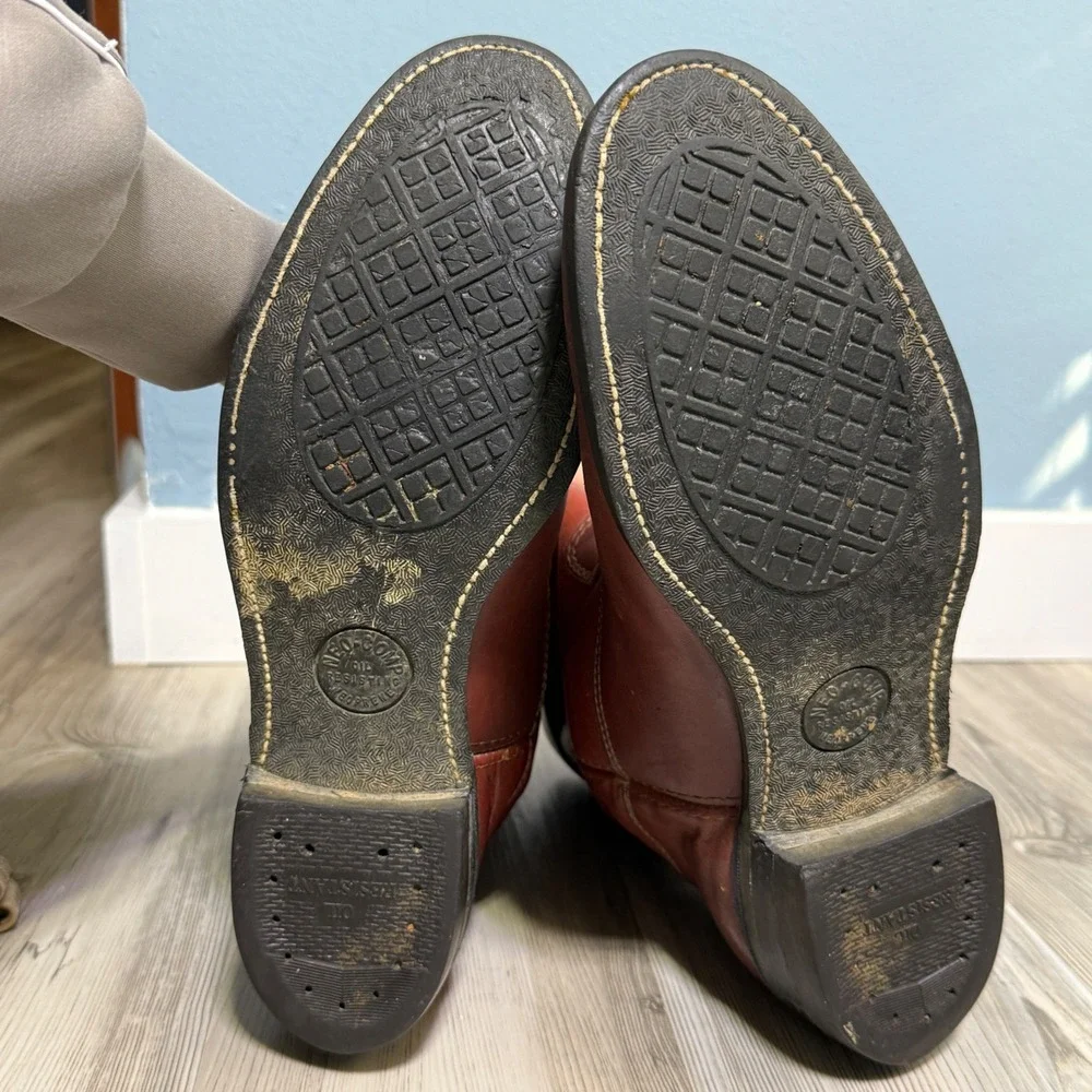 Vtg dingo Work Boots Mens 10.5 Made in USA 70s worn western cowboy rugged‎ WORN